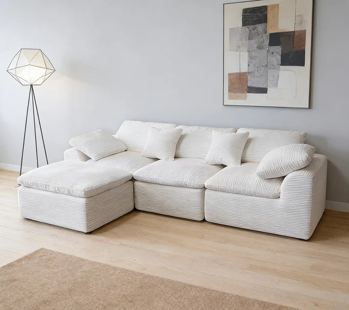2.6m灯芯绒云沙发sofa