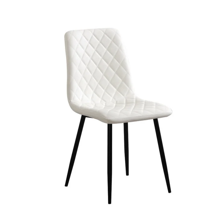 Upholstered White Seat With Black Legs 白色皮椅 chair