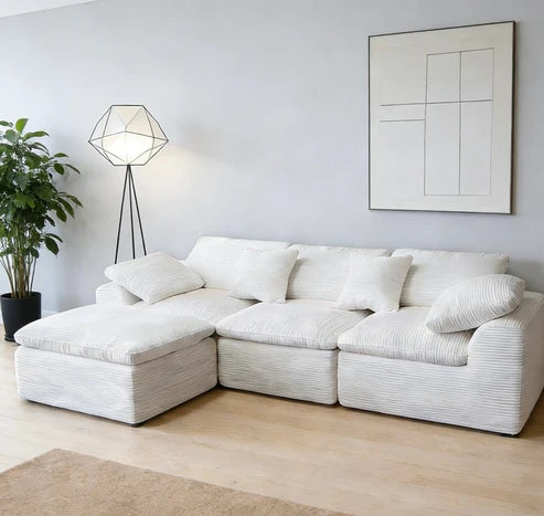 2.6m灯芯绒云沙发 sofa