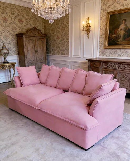 2.2m 粉色超宽坐深可全拆洗沙发 sofa