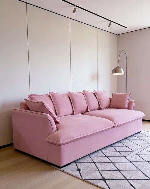 2.2m 粉色超宽坐深可全拆洗沙发 sofa