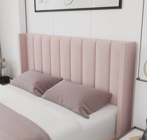 天鹅绒粉色储物床架bed frame