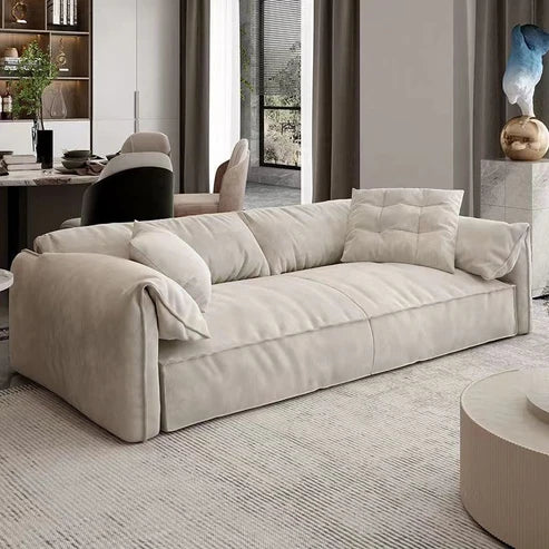 2.1m 麂皮绒米白乳胶大象沙发 sofa
