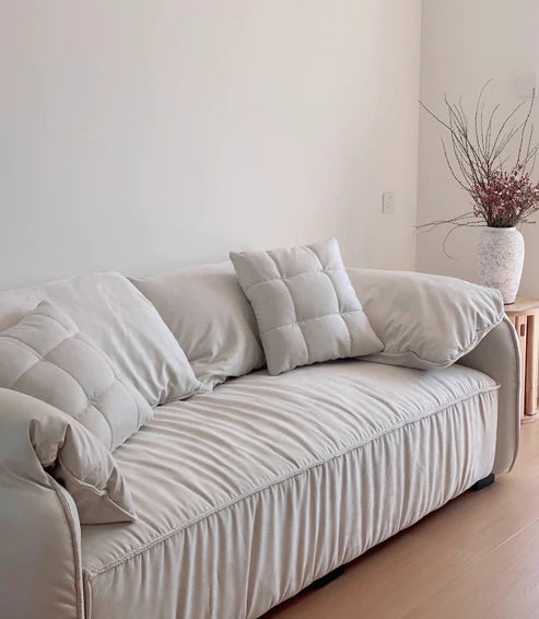 2.1m 麂皮绒米白乳胶大象沙发 sofa