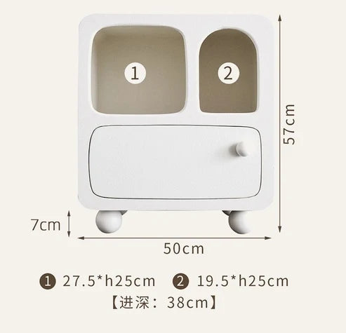 50cm奶油白洞穴床头柜 cabinet