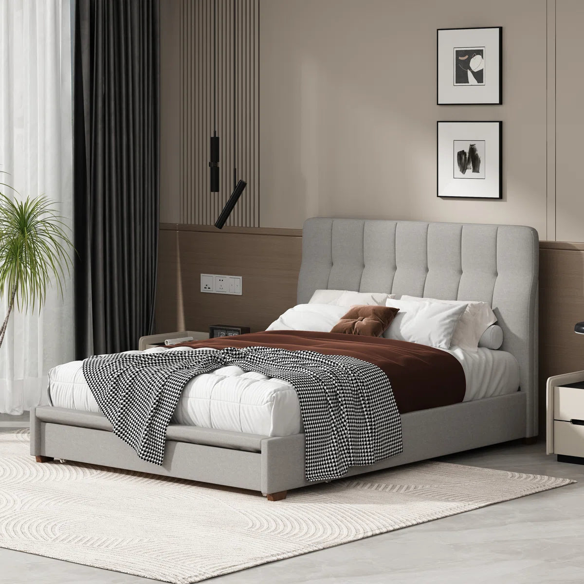 Upholstered Drawer Storage Bed/软垫抽屉储物床