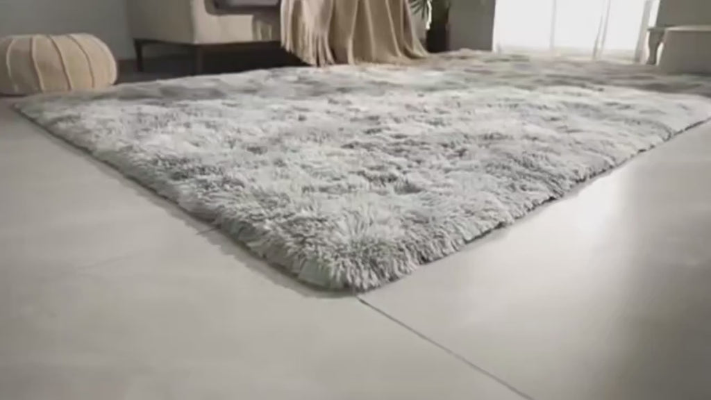 客厅地毯灰色蓬松厚毛绒卧室可洗地毯毛绒地毯适用于儿童游戏室大庭院地毯家居装饰地毯